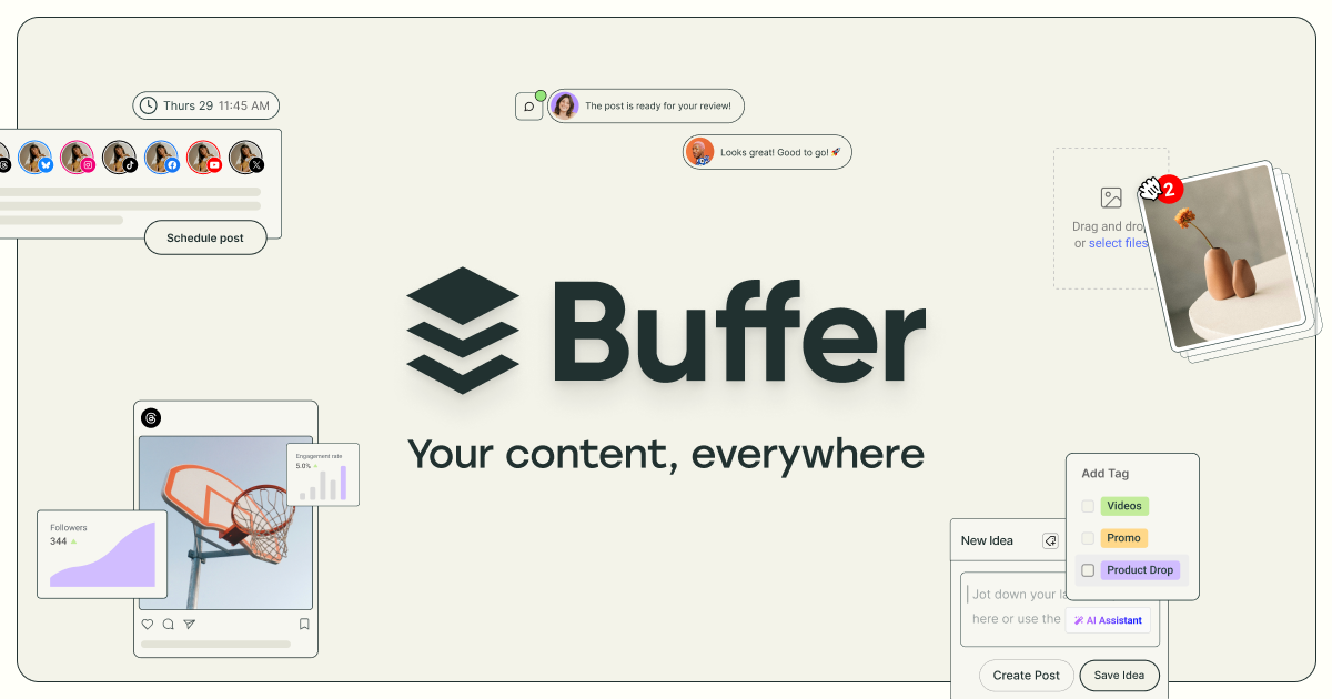 Buffer social media scheduling dashboard
