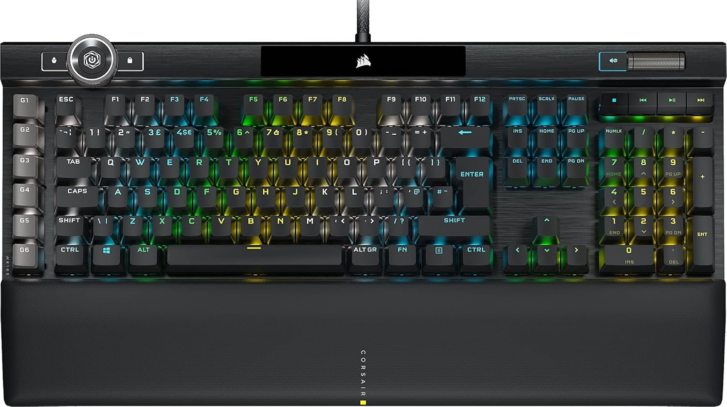 Corsair K100 RGB Gaming-Tastatur mit iCUE Control Wheel
