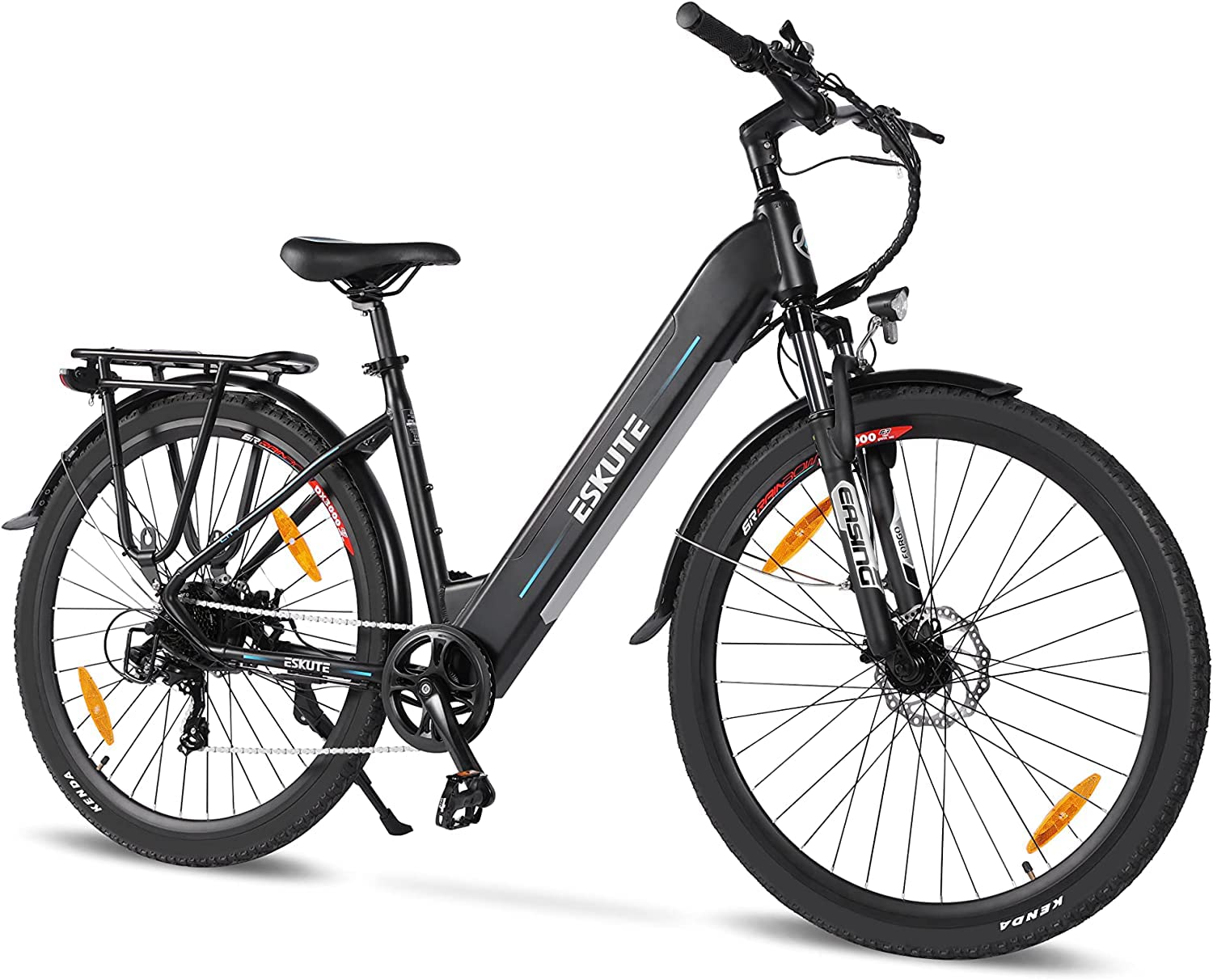 Eskute Polluno Pro Trekking E-Bike in Schwarz